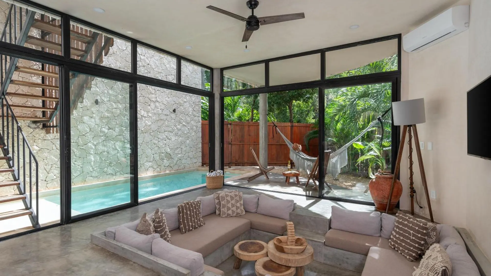 빌라 Auralis Boho Boho Villa-Priv Pool-Concierge-Bbq 3B 툴룸 멕시코